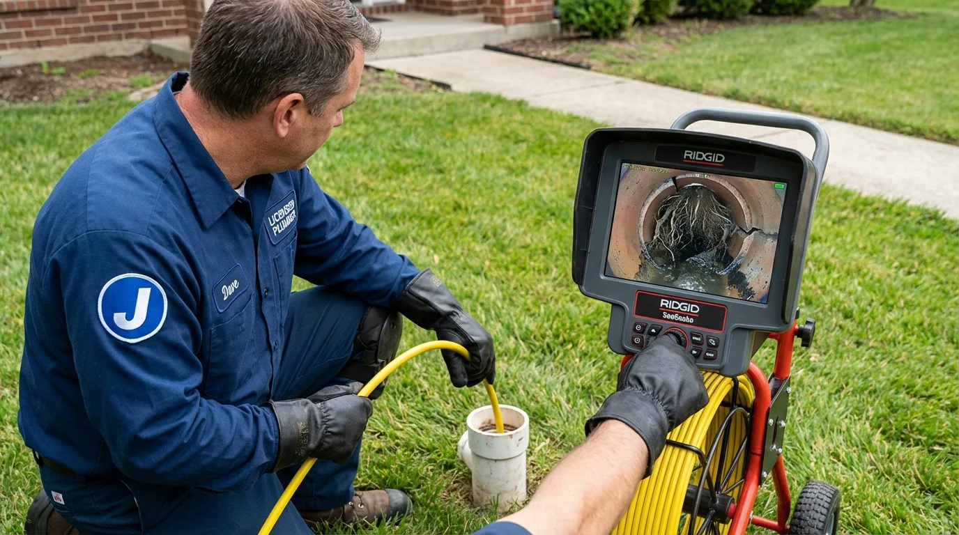 Sewer camera inspection being performed by Johns Plumbing LLC in Dundee